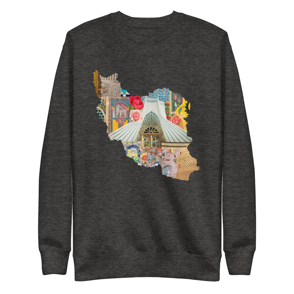 Iran Map Design Unisex Premium Sweatshirt - Artwork by Lili