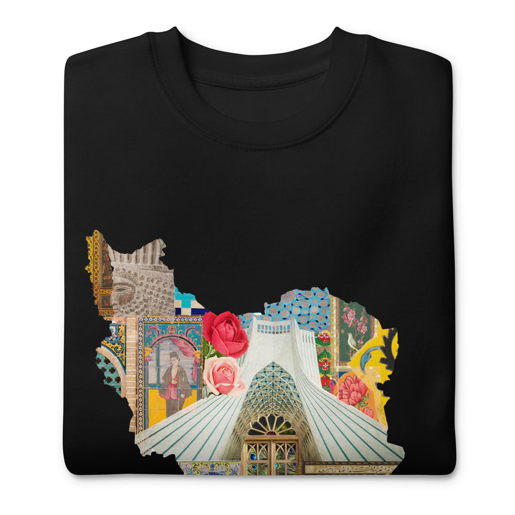 Iran Map Design Unisex Premium Sweatshirt - Artwork by Lili