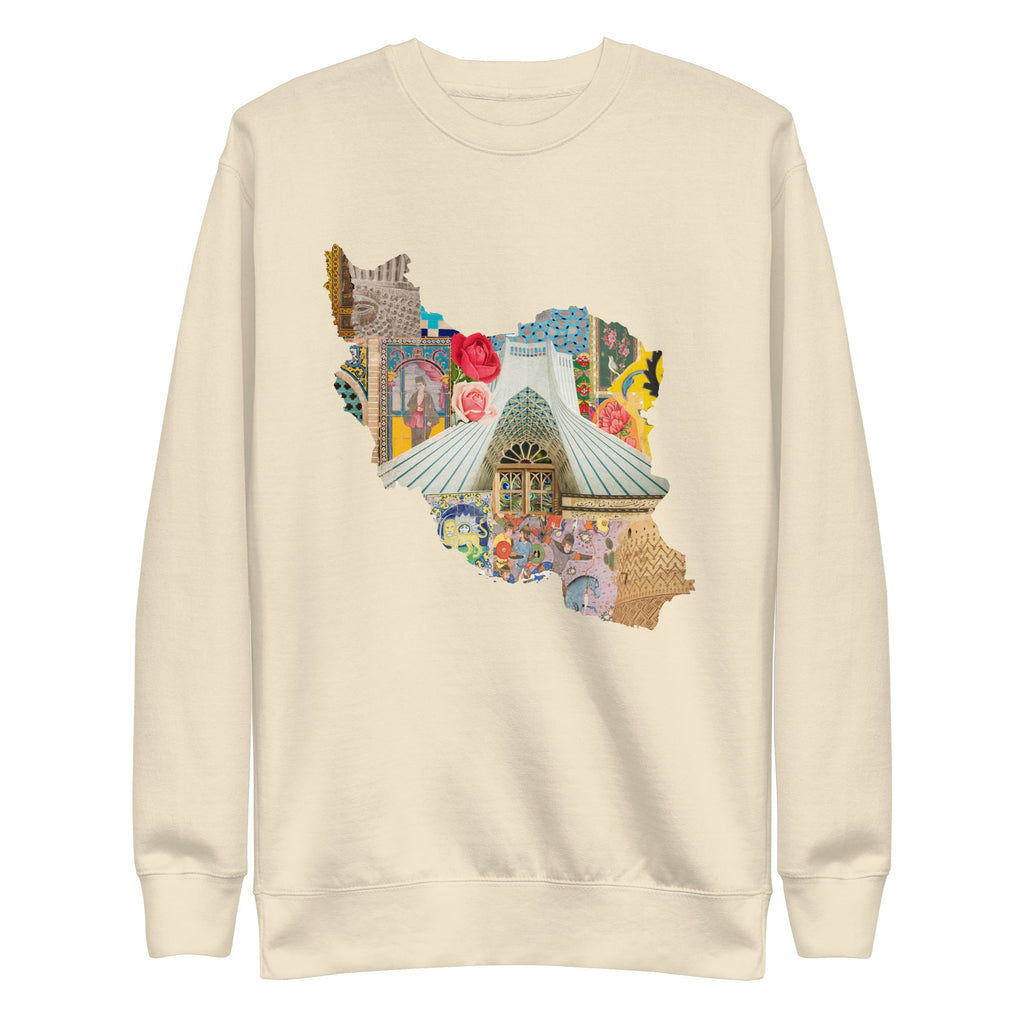 Iran Map Design Unisex Premium Sweatshirt - Artwork by Lili