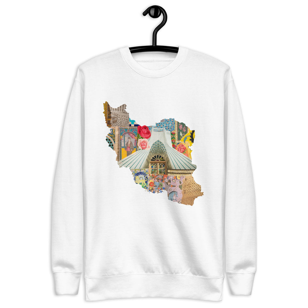 Iran Map Design Unisex Premium Sweatshirt - Artwork by Lili