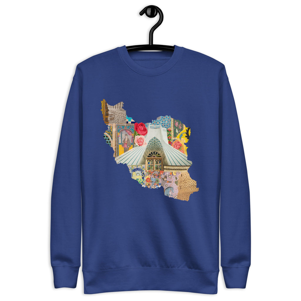 Iran Map Design Unisex Premium Sweatshirt - Artwork by Lili