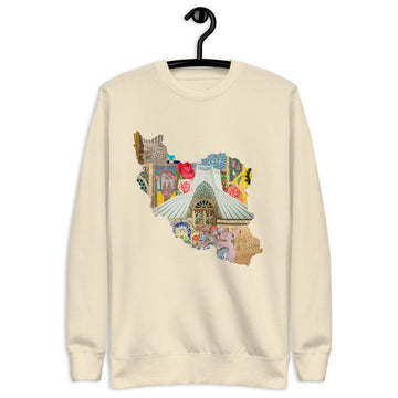 Iran Map Design Unisex Premium Sweatshirt - Artwork by Lili