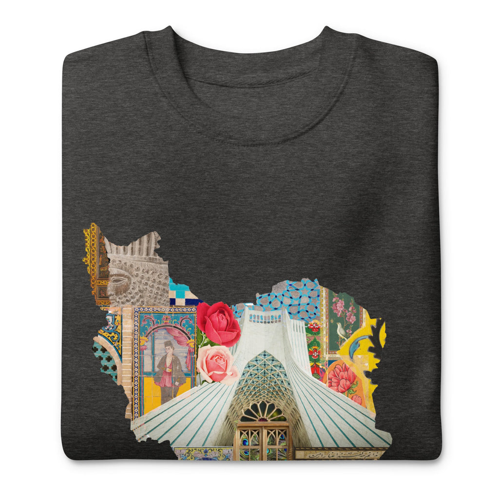 Iran Map Design Unisex Premium Sweatshirt - Artwork by Lili