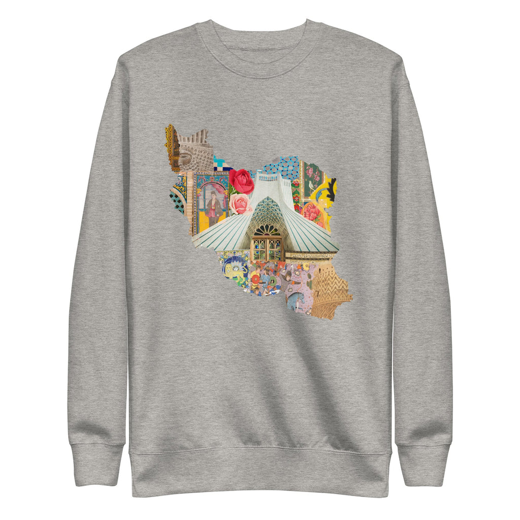 Iran Map Design Unisex Premium Sweatshirt - Artwork by Lili