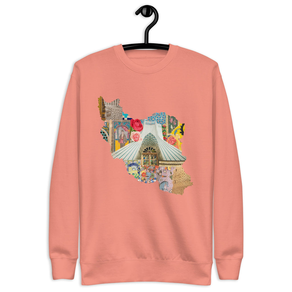 Iran Map Design Unisex Premium Sweatshirt - Artwork by Lili
