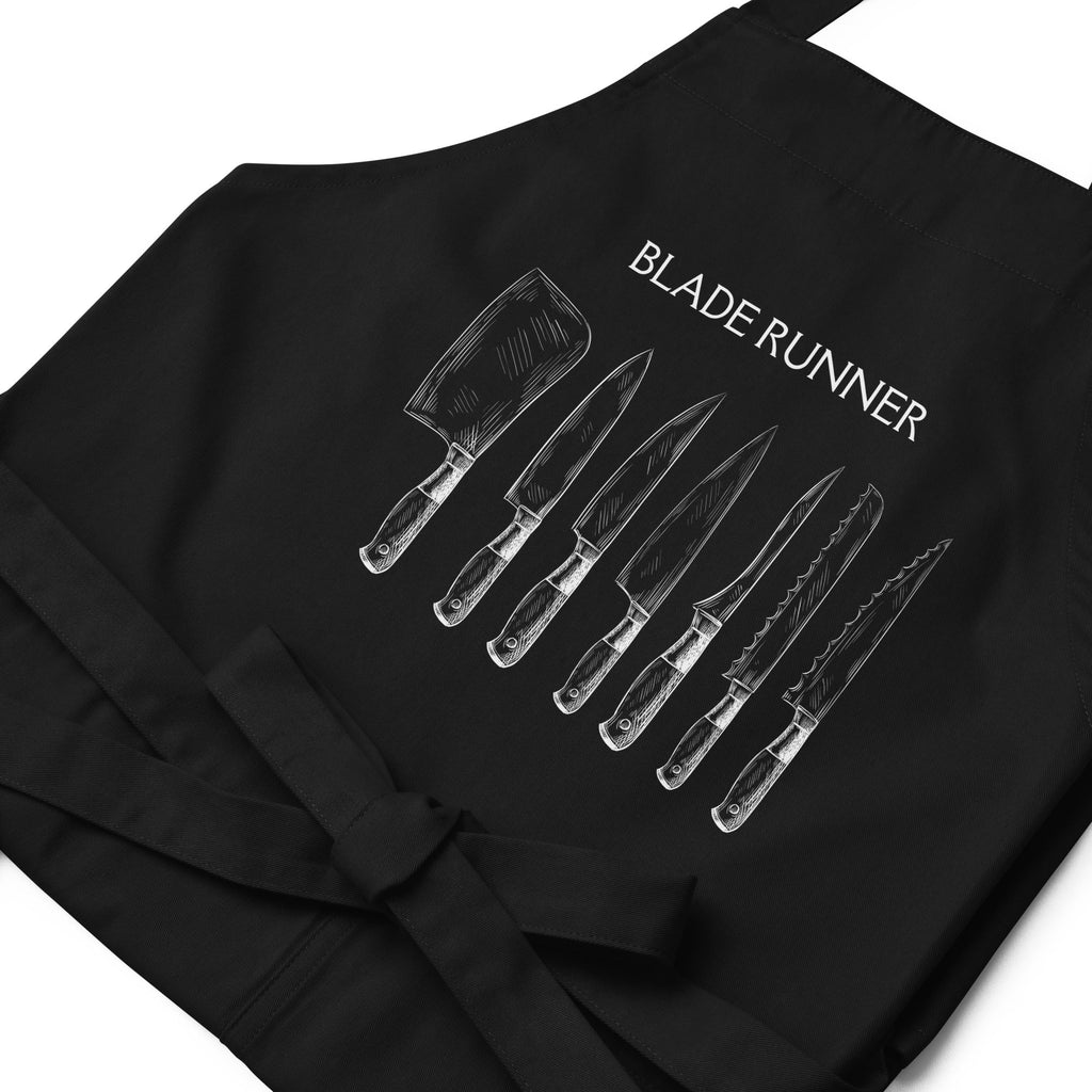 Knife Motif "Blade Runner" Unisex Organic Cotton Apron - Artwork by Lili