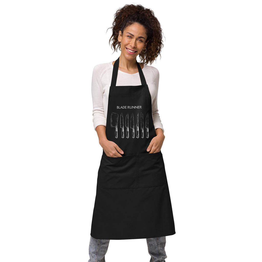 Knife Motif "Blade Runner" Unisex Organic Cotton Apron - Artwork by Lili