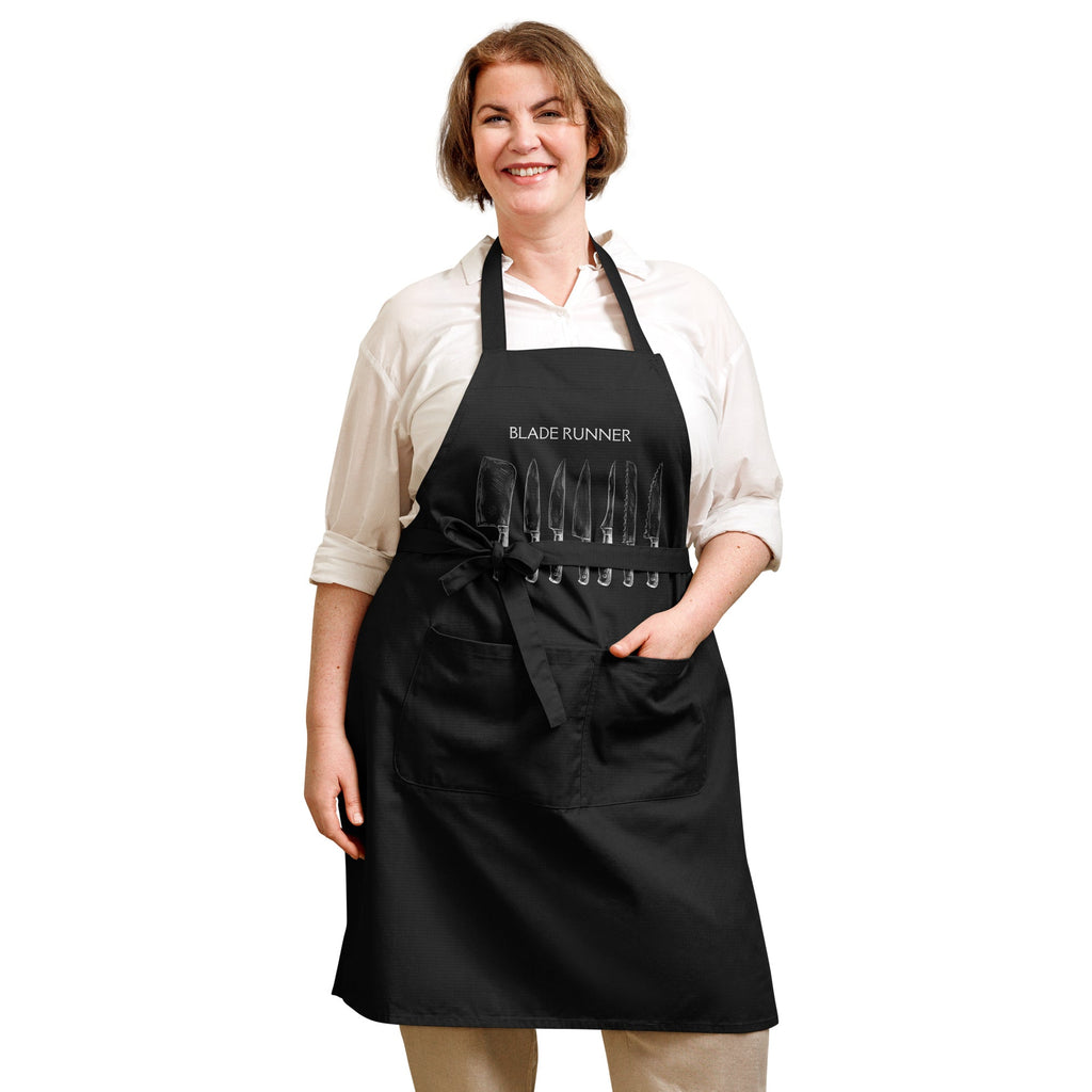 Knife Motif "Blade Runner" Unisex Organic Cotton Apron - Artwork by Lili
