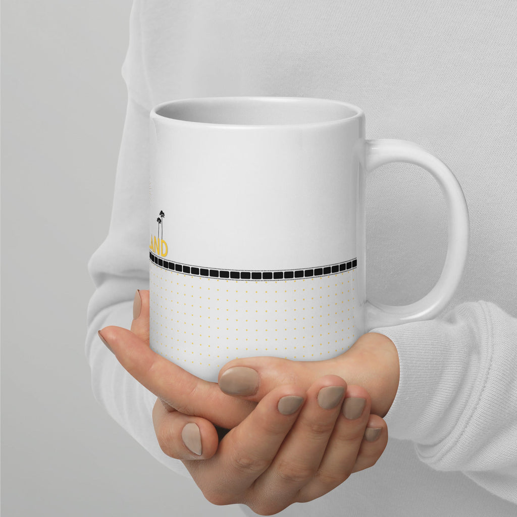 LA LA LAND Los Angeles Themed White Glossy Mug (3 sizes) - Artwork by Lili