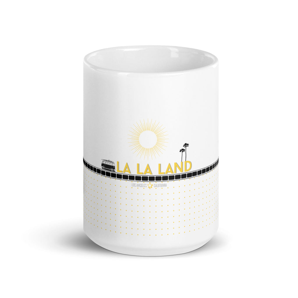 LA LA LAND Los Angeles Themed White Glossy Mug (3 sizes) - Artwork by Lili