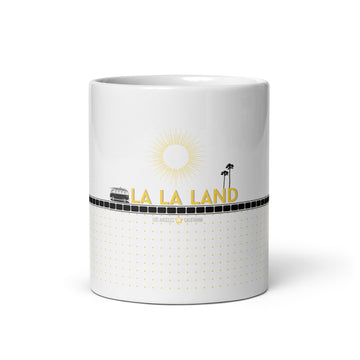 LA LA LAND Los Angeles Themed White Glossy Mug (3 sizes) - Artwork by Lili