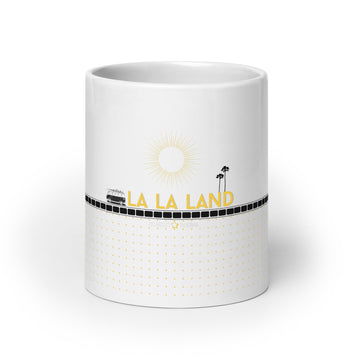 LA LA LAND Los Angeles Themed White Glossy Mug (3 sizes) - Artwork by Lili