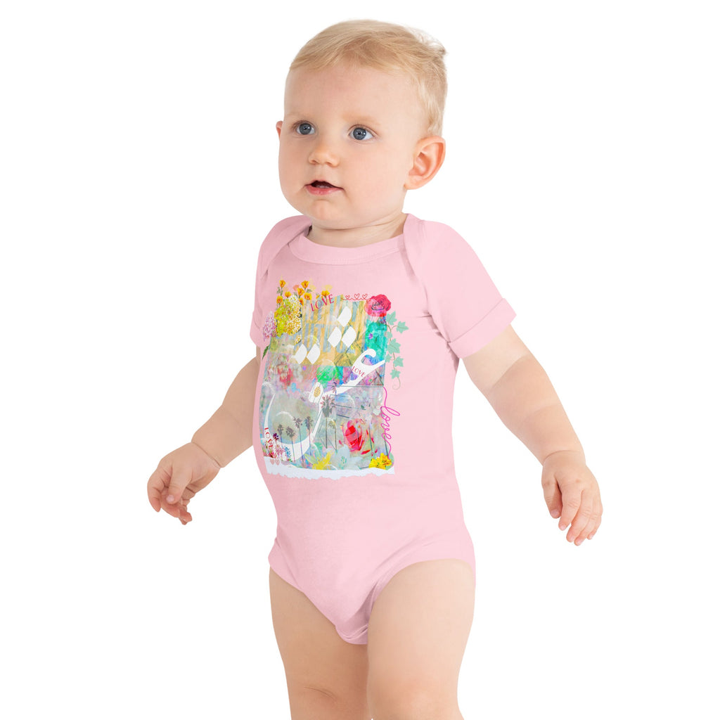 Love Garden (Eshgh in Farsi/Persian) Baby Short Sleeve Bodysuit - Artwork by Lili