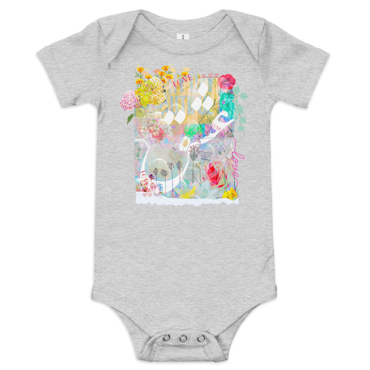Love Garden (Eshgh in Farsi/Persian) Baby Short Sleeve Bodysuit - Artwork by Lili