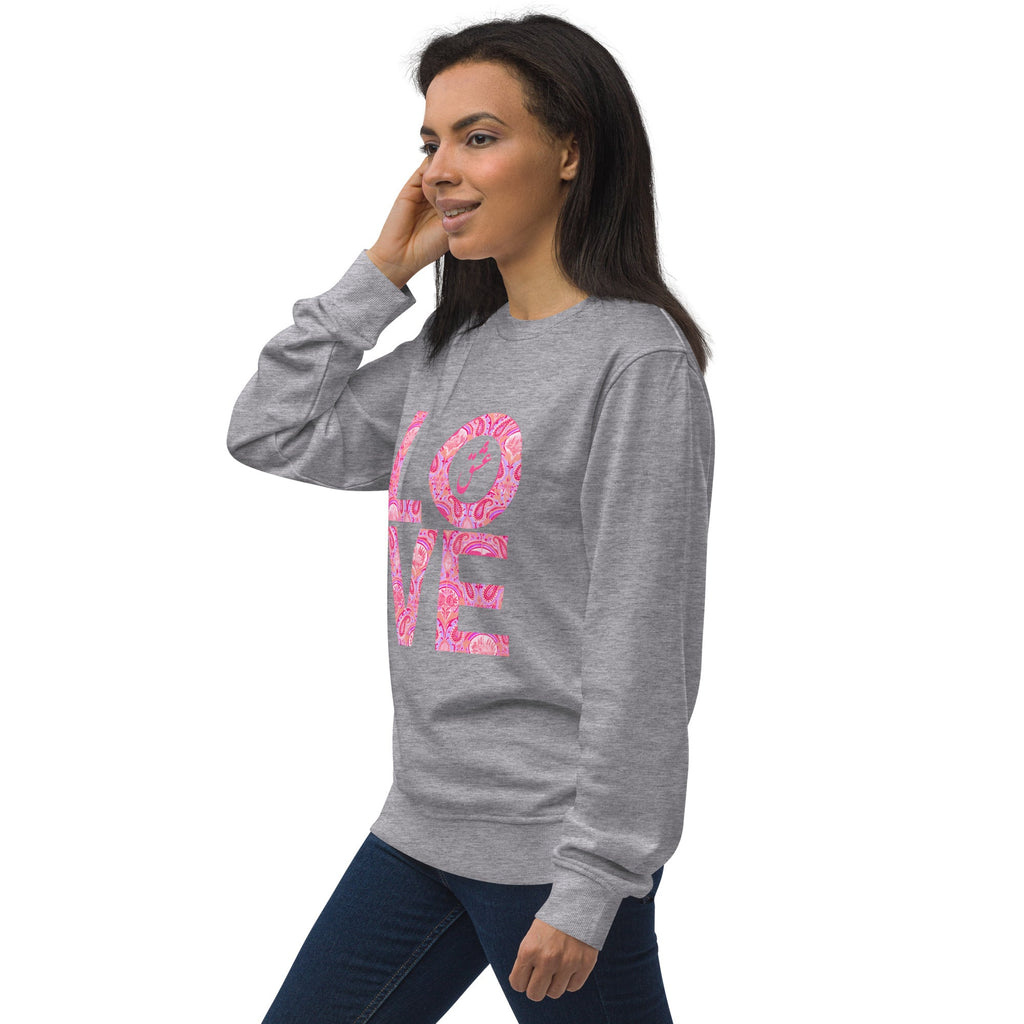 LOVE with Persian Paisley Motifs Unisex Organic Sweatshirt - Artwork by Lili