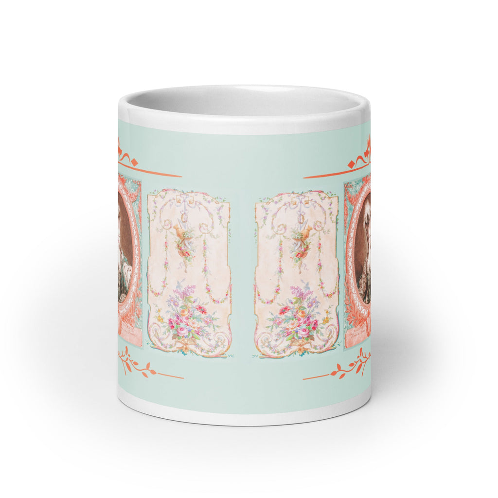 Marie Antoinette & 18th Century French Panels White Glossy Mug (3 sizes) - Artwork by Lili