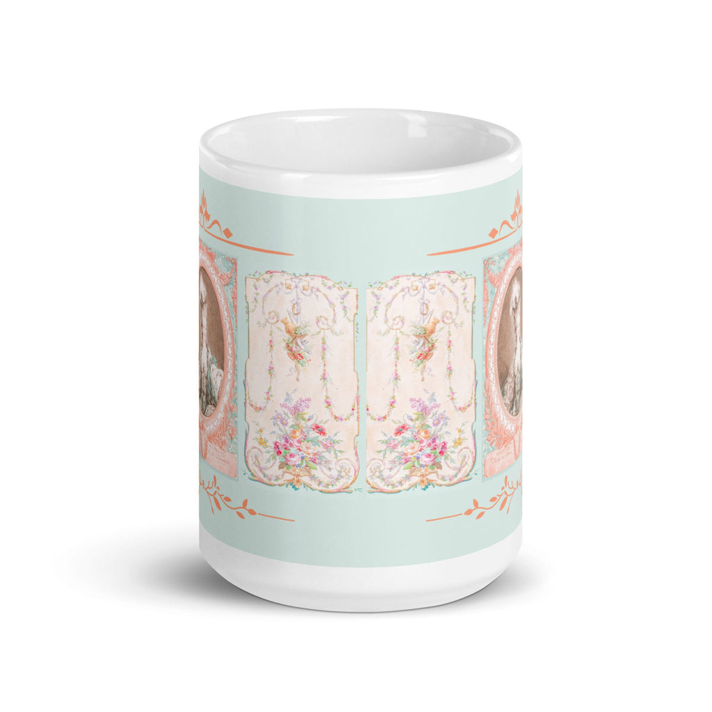 Marie Antoinette & 18th Century French Panels White Glossy Mug (3 sizes) - Artwork by Lili