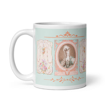 Marie Antoinette & 18th Century French Panels White Glossy Mug (3 sizes) - Artwork by Lili