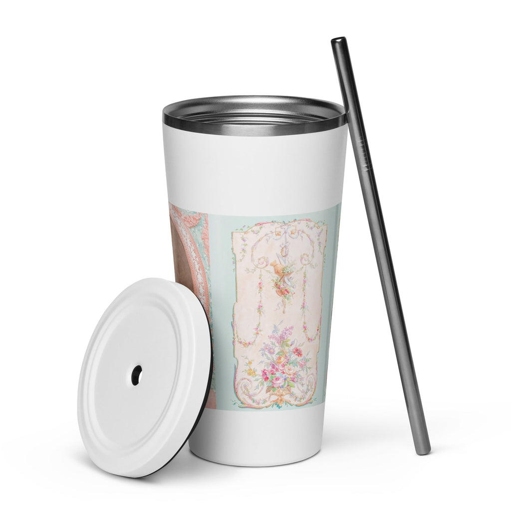 Marie Antoinette French Queen Insulated tumbler w/straw - Artwork by Lili