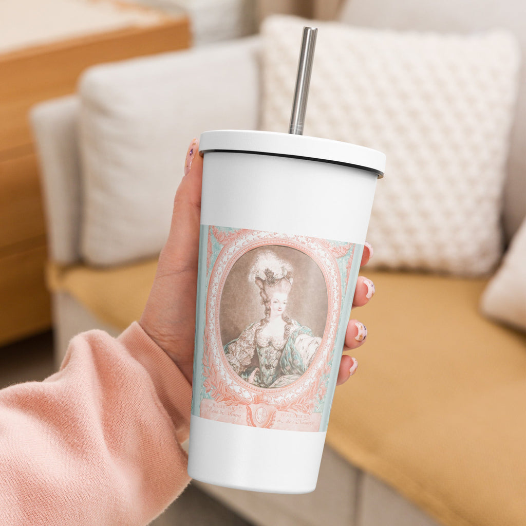 Marie Antoinette French Queen Insulated tumbler w/straw - Artwork by Lili