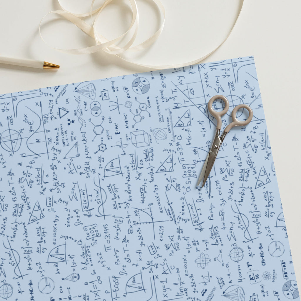 Math & Science Themed Wrapping Paper (3 sheets) - Artwork by Lili