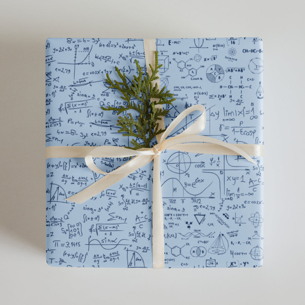 Math & Science Themed Wrapping Paper (3 sheets) - Artwork by Lili