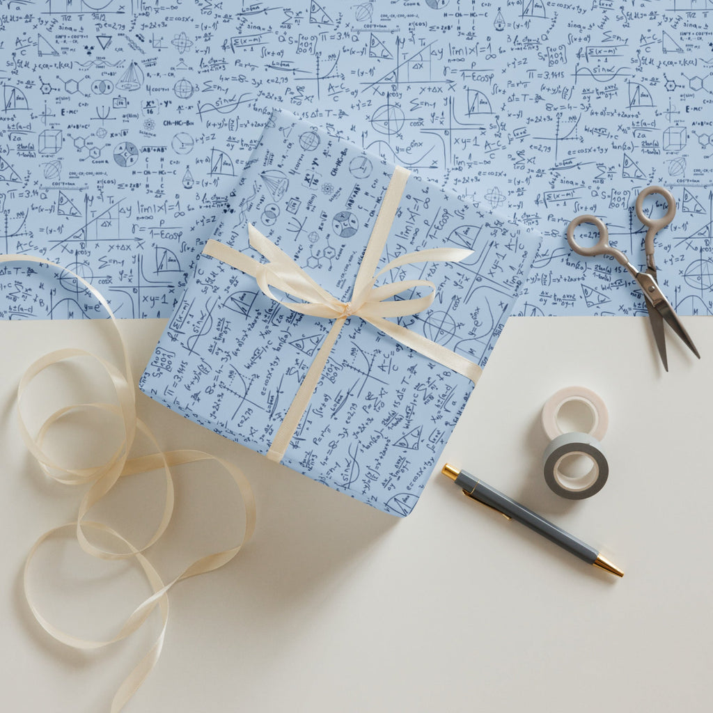 Math & Science Themed Wrapping Paper (3 sheets) - Artwork by Lili