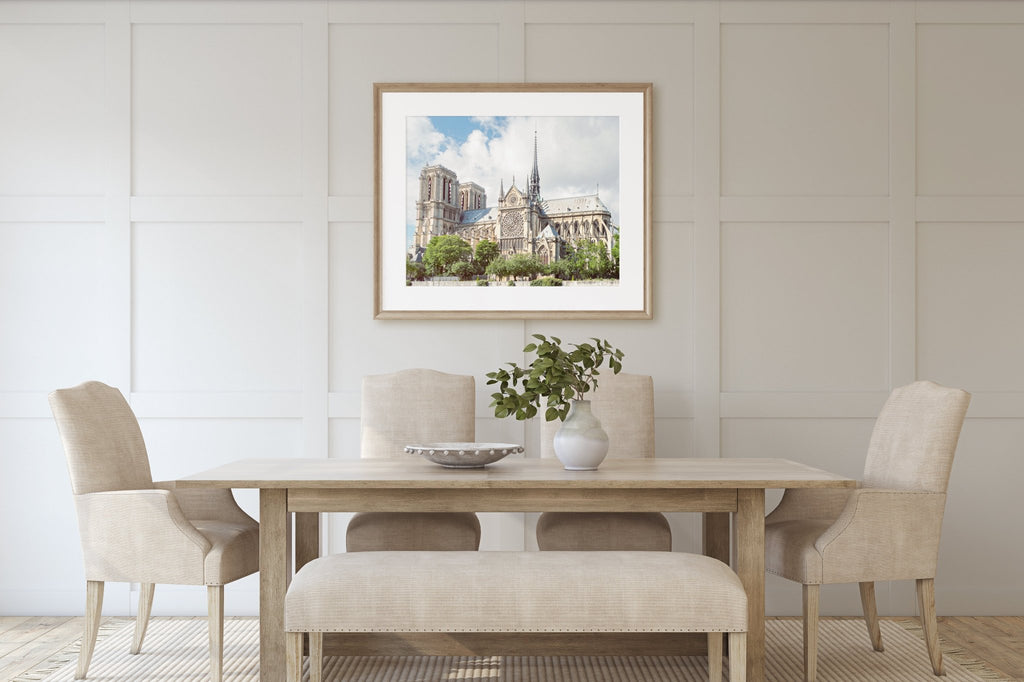 Notre Dame Cathedral Daytime View Photography Prints, France Travel Photography, European Cityscape, Home & Office Wall Art Decor - Artwork by Lili