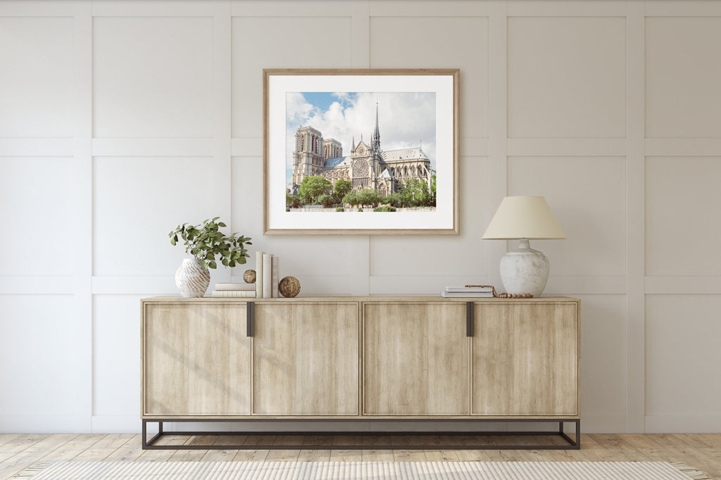Notre Dame Cathedral Daytime View Photography Prints, France Travel Photography, European Cityscape, Home & Office Wall Art Decor - Artwork by Lili