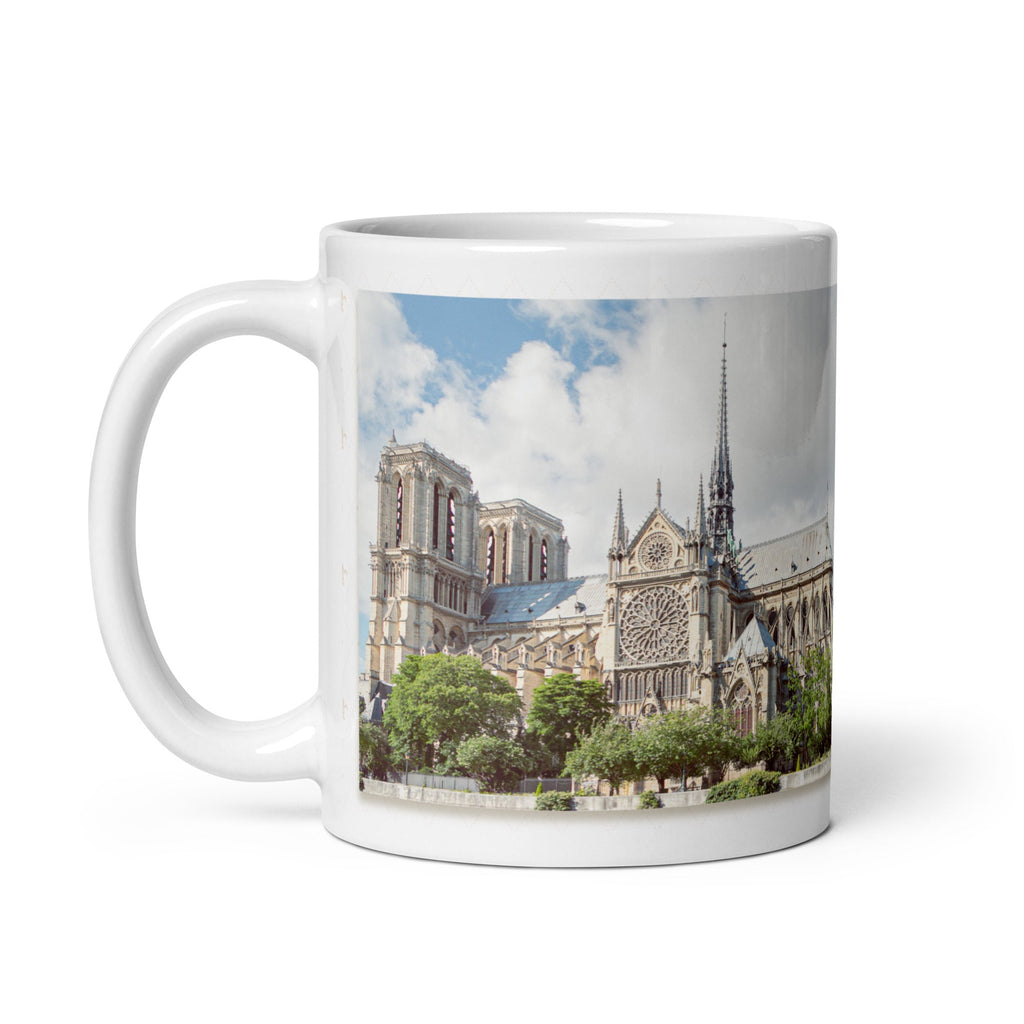 Notre - Dame de Paris White Glossy Mug (3 sizes) - Artwork by Lili
