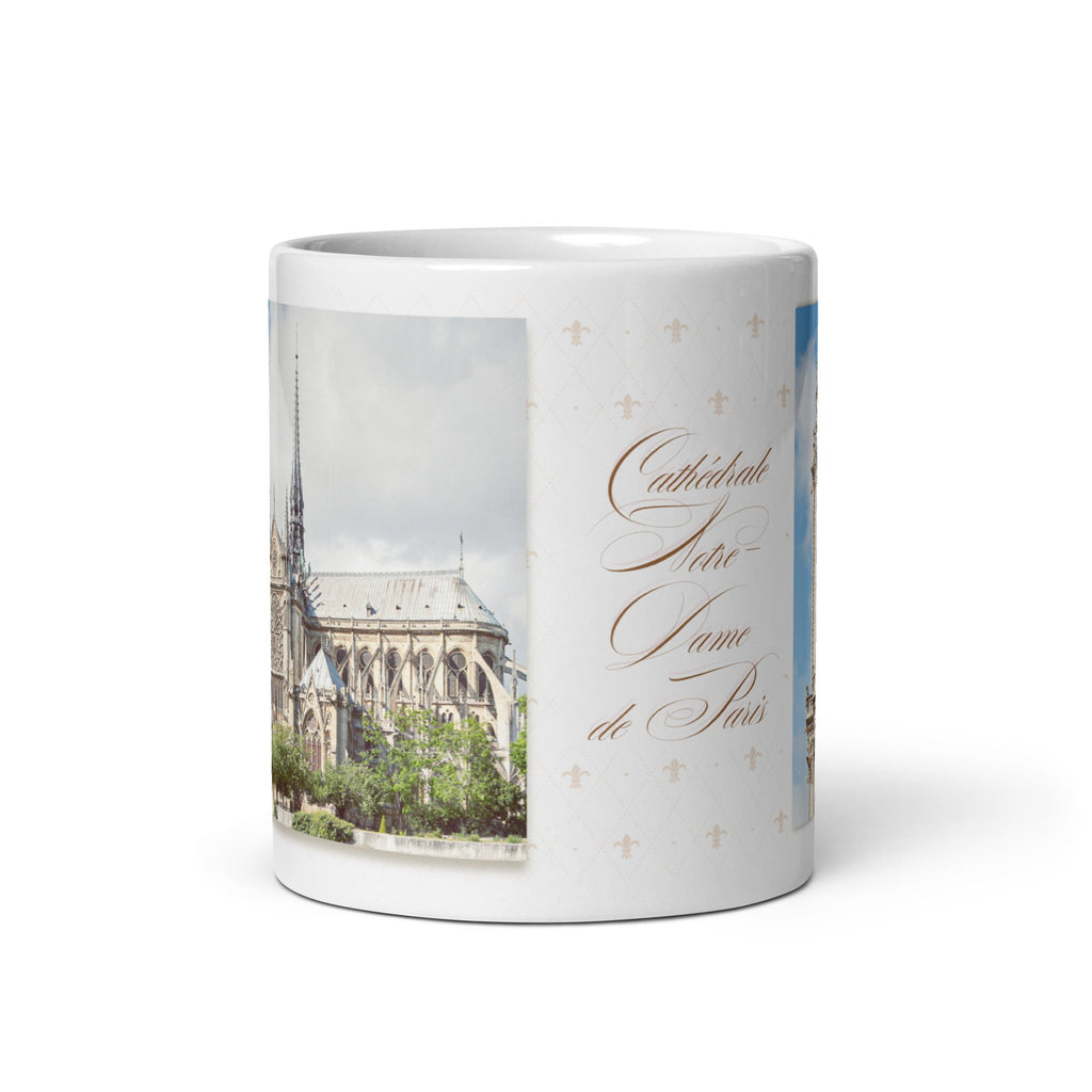 Notre - Dame de Paris White Glossy Mug (3 sizes) - Artwork by Lili