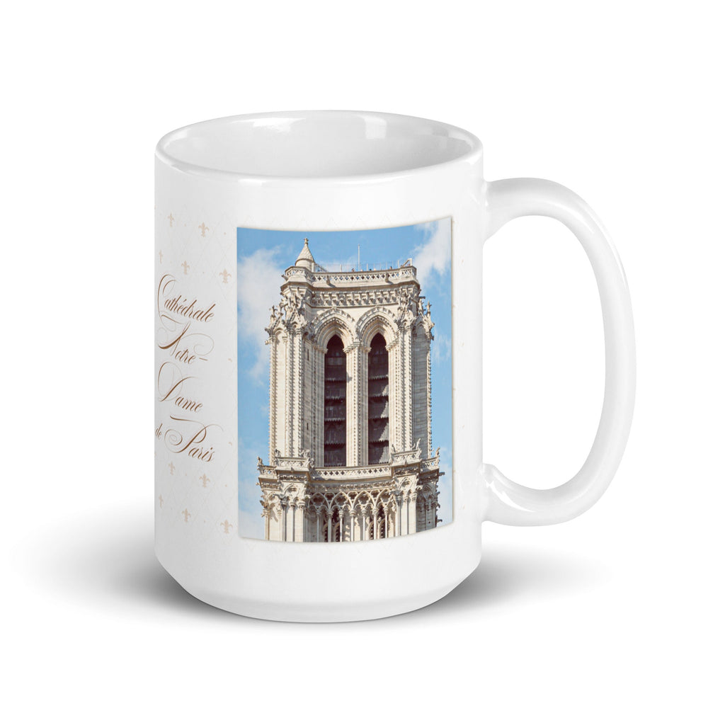 Notre - Dame de Paris White Glossy Mug (3 sizes) - Artwork by Lili