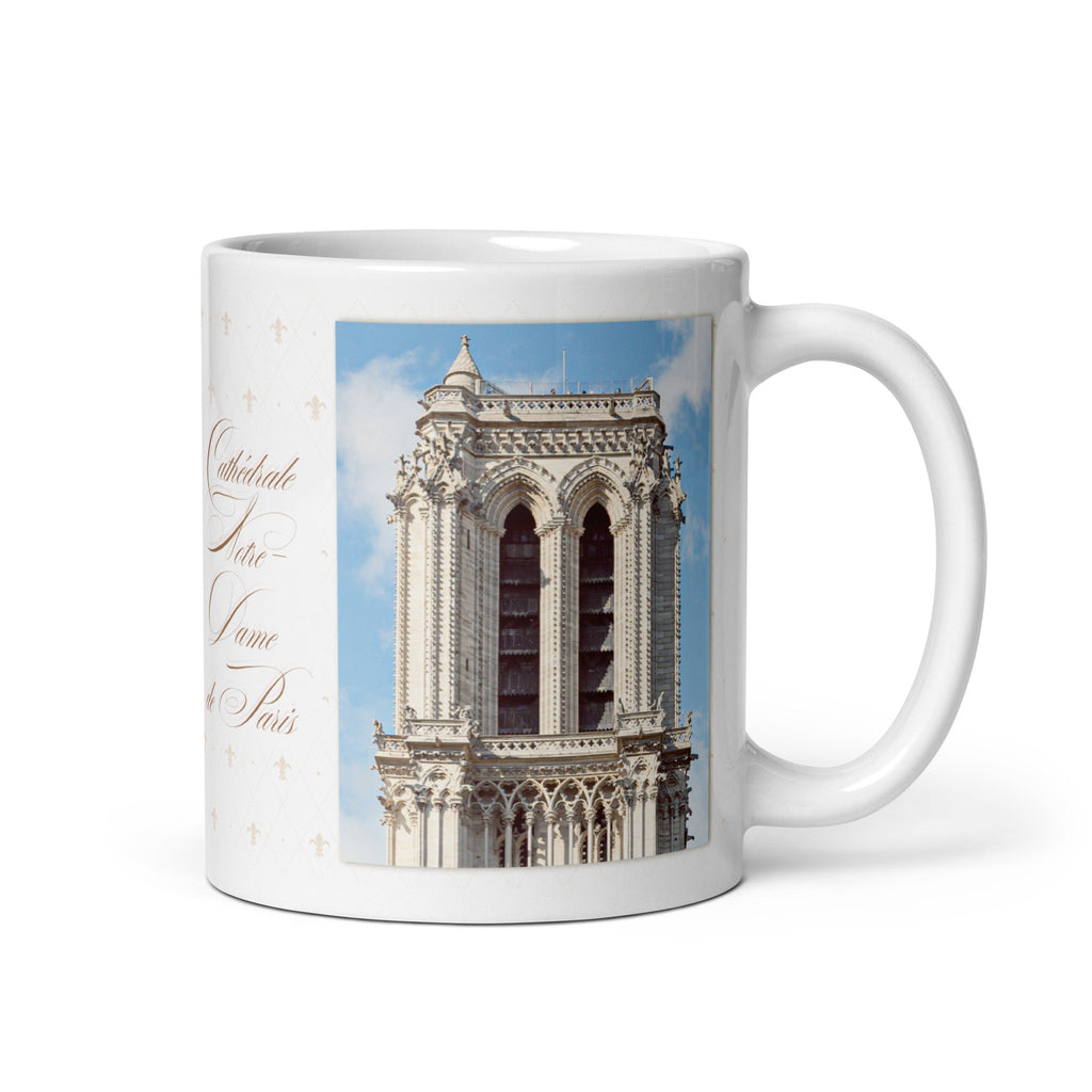 Notre - Dame de Paris White Glossy Mug (3 sizes) - Artwork by Lili