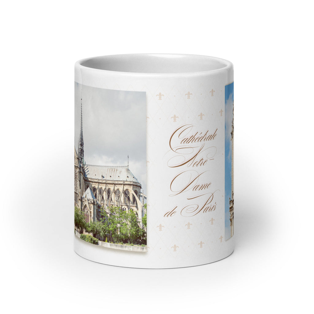 Notre - Dame de Paris White Glossy Mug (3 sizes) - Artwork by Lili