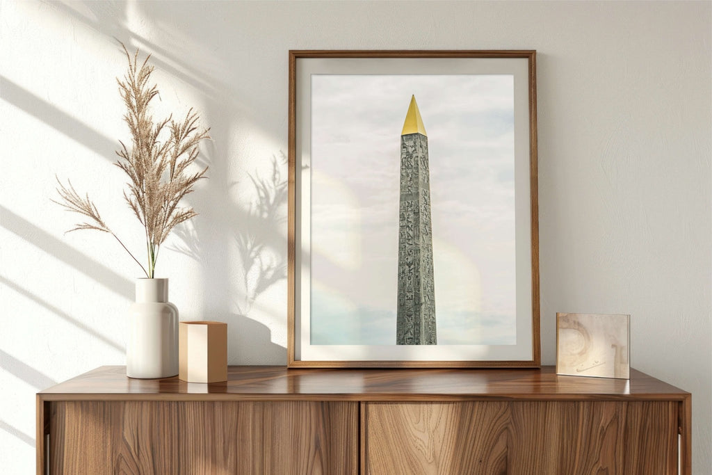 Paris Luxor Obelisk Print, Place de la Concorde Architecture Photography, Home & Office Wall Art Decor - Artwork by Lili