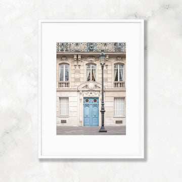 Paris Luxury Apartment Architecture Print, Elegant Paris Blue Door Photography, Home & Office Wall Art Decor - Artwork by Lili