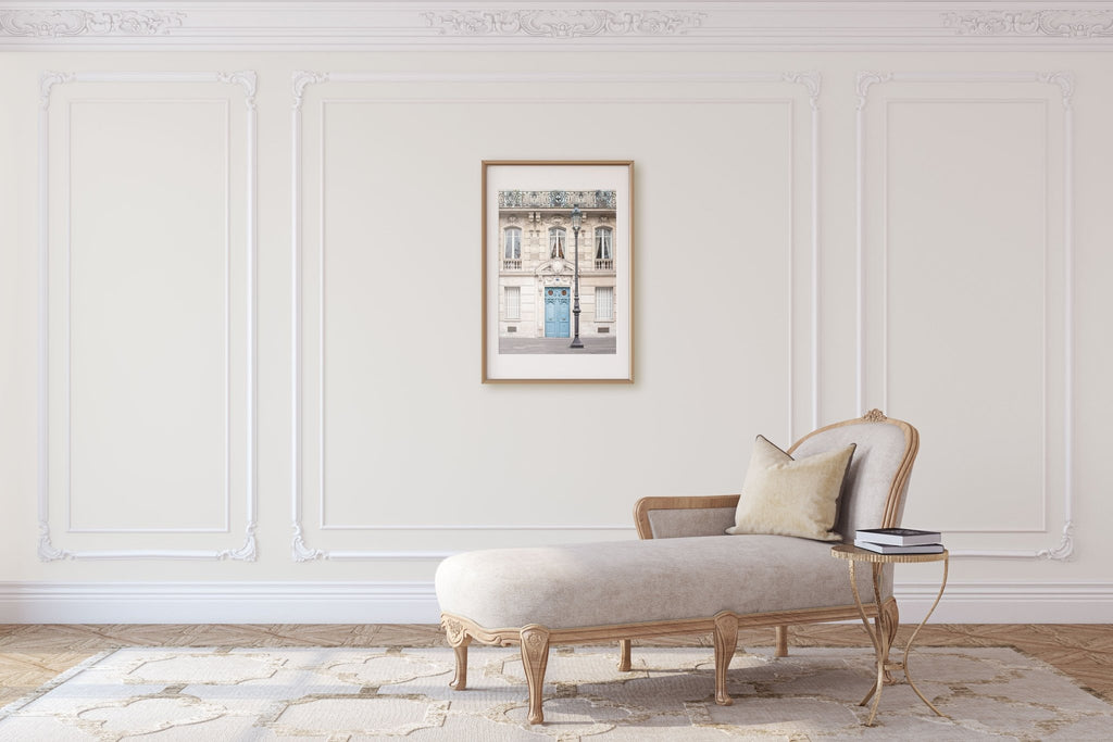 Paris Luxury Apartment Architecture Print, Elegant Paris Blue Door Photography, Home & Office Wall Art Decor - Artwork by Lili