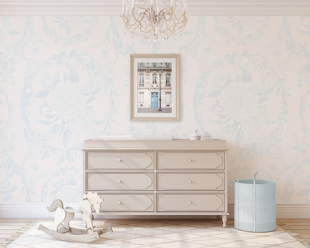 Paris Luxury Apartment Architecture Print, Elegant Paris Blue Door Photography, Home & Office Wall Art Decor - Artwork by Lili