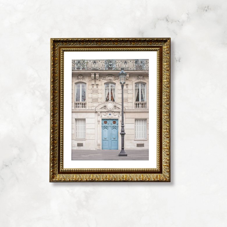 Paris Luxury Apartment Architecture Print, Elegant Paris Blue Door Photography, Home & Office Wall Art Decor - Artwork by Lili