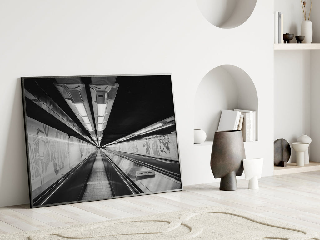 Paris Metro Black & White Photography Print, Parisian Travel, Home & Office Wall Art Decor - Artwork by Lili
