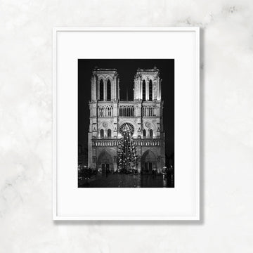 Paris Notre Dame Cathedral Nighttime Photography, Gothic Architecture Prints, Parisian Landmark, Home & Office Wall Decor - Artwork by Lili