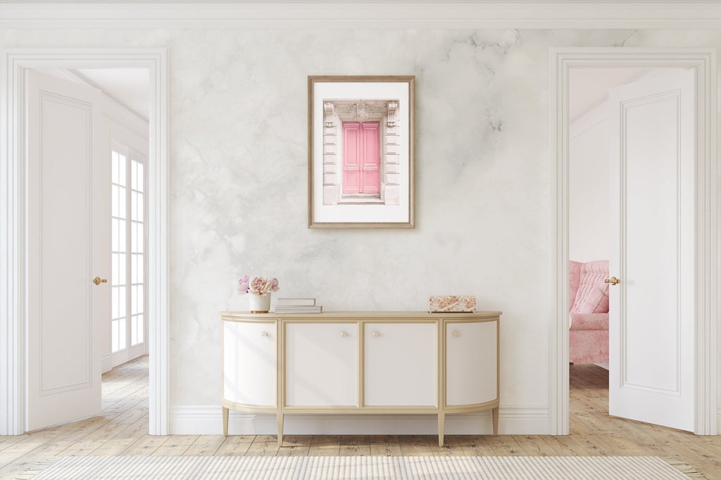 Paris Pink Doors, Chic & Feminine Parisian Architectural Photography - Artwork by Lili