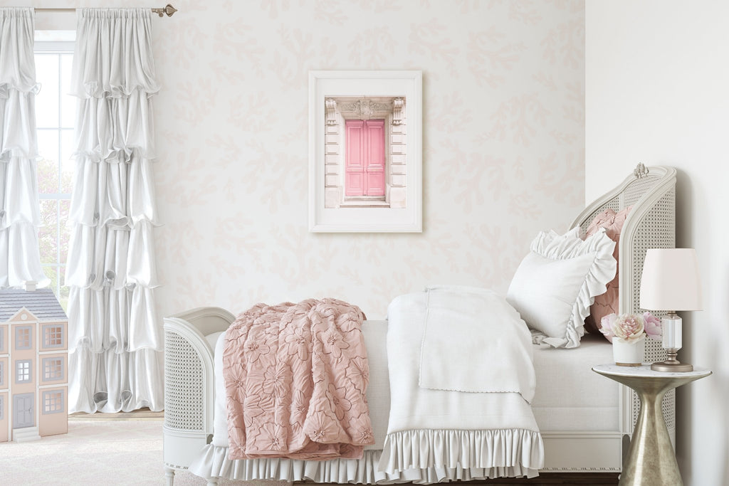 Paris Pink Doors, Chic & Feminine Parisian Architectural Photography - Artwork by Lili