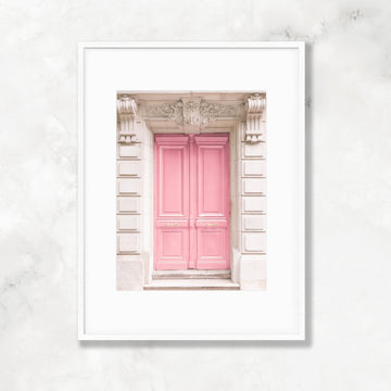 Paris Pink Doors, Chic & Feminine Parisian Architectural Photography - Artwork by Lili