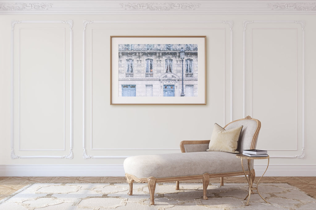 Paris Winter White Snow Photography Prints, France Travel Photography, European Cityscape, Chic and Elegant Home & Office Wall Art Decor - Artwork by Lili