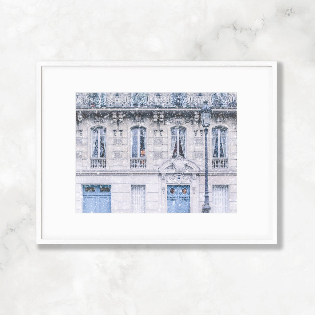 Paris Winter White Snow Photography Prints, France Travel Photography, European Cityscape, Chic and Elegant Home & Office Wall Art Decor - Artwork by Lili