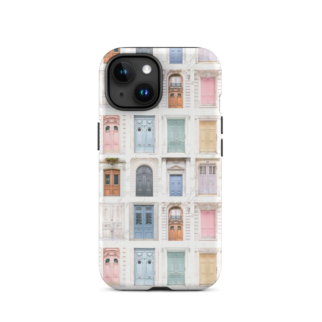 Pastel Parisian Doors Tough Case for iPhone® - Artwork by Lili