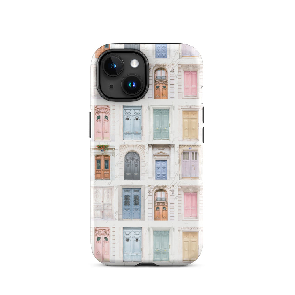 Pastel Parisian Doors Tough Case for iPhone® - Artwork by Lili