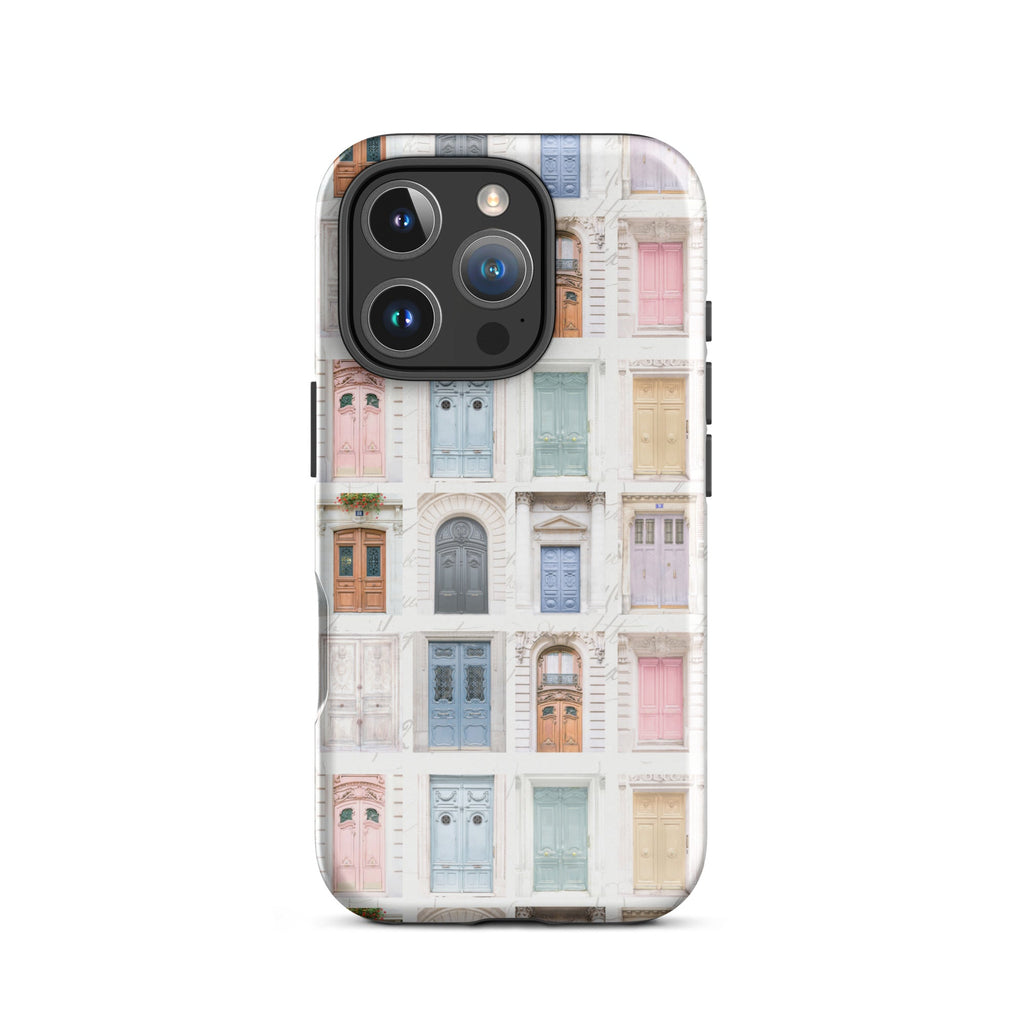 Pastel Parisian Doors Tough Case for iPhone® - Artwork by Lili