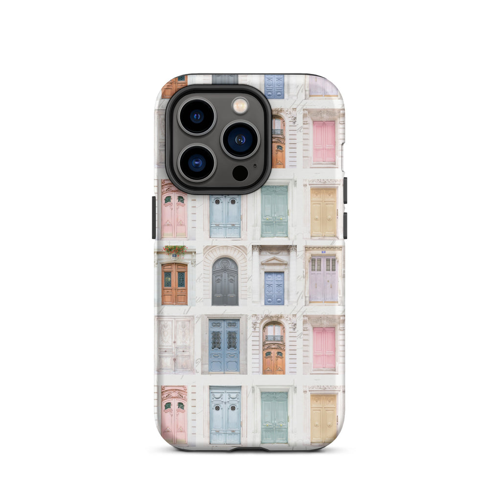 Pastel Parisian Doors Tough Case for iPhone® - Artwork by Lili